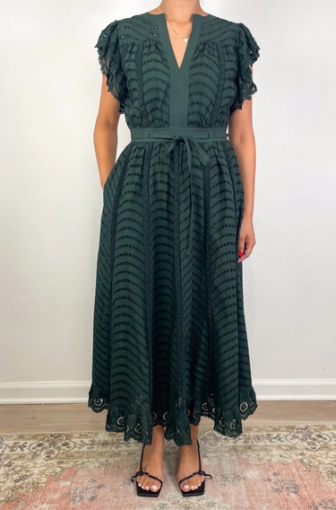Olga Flutter Sleeve Midi Dress